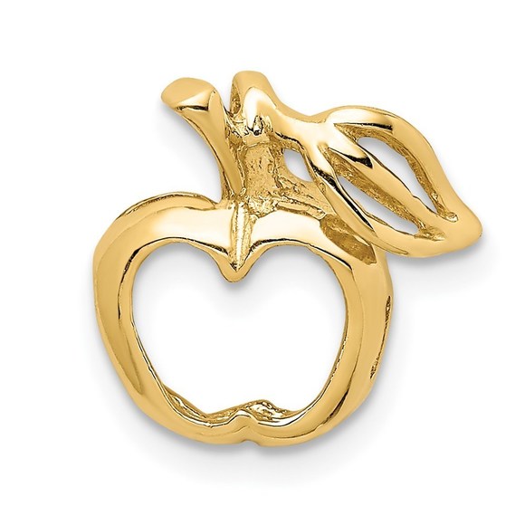 Million charms 14k Yellow Gold Polished Cut-out Apple Chain Slide Pendant
